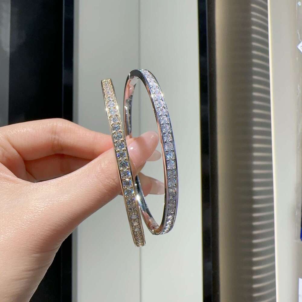 Light Versatile Single Row Round Dia Bracelet Gold and Sier Two-tone Optional Exquisite Sparkling Fashion Jewelry