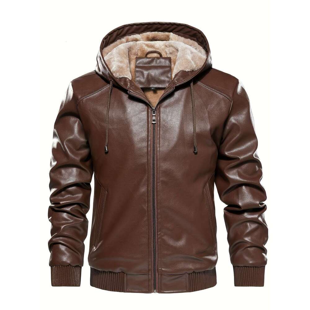 Vintage Jacket Men's Vintage-Style Breathable, Tear-Resistant, Hooded Zip-Up With Polyester Lining Casual Outdoor Wear Winter Multi-Pocket Design
