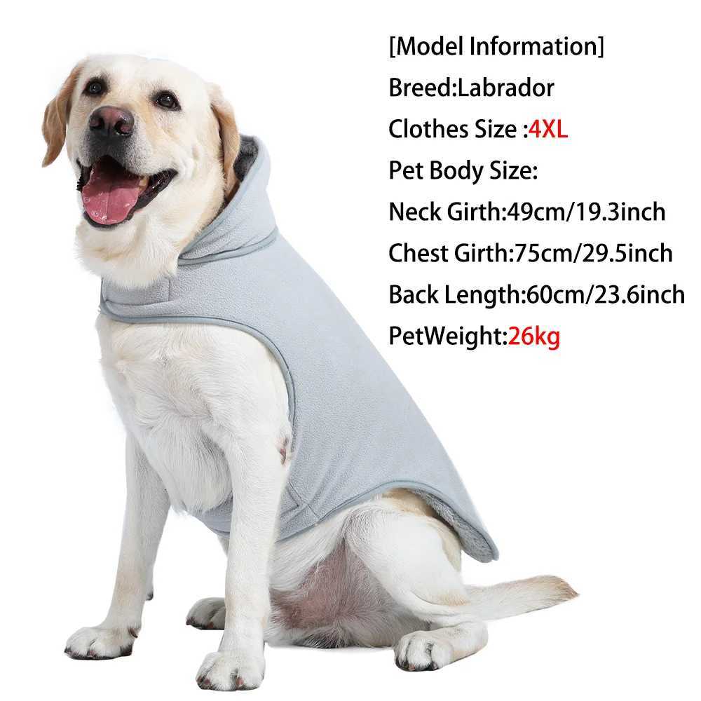 Reversible Dog Vest For Winter Warm Fleece Pet Coat For Small Large Dogs Cat Soft Big Dog Jacket With Leash Hole Labrador JacketW251017