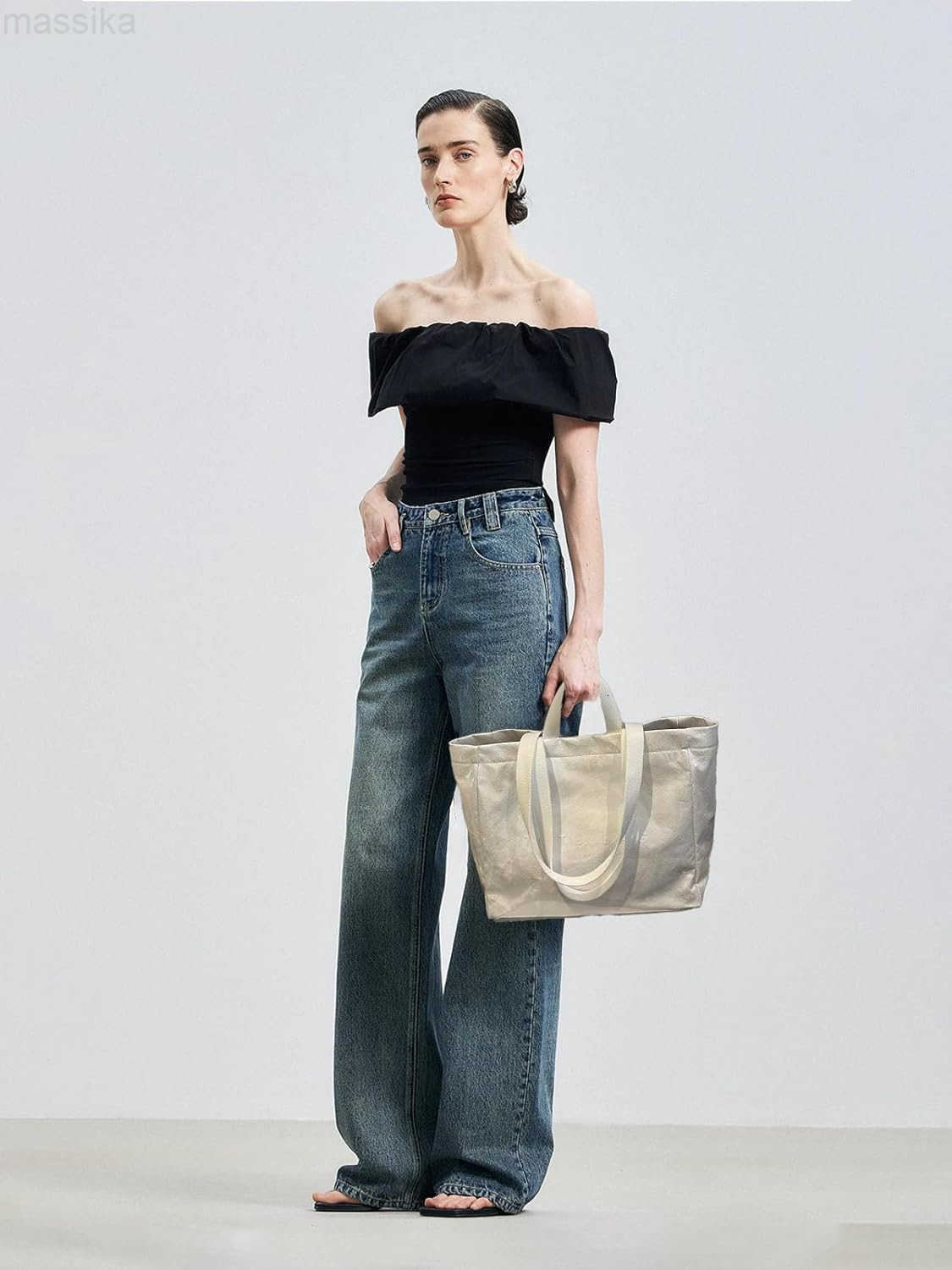 Large Tote Bags for Women PVC Clear Totes Bag Plastic Carry All Bag Kraft Paper Shoulder Handbag Hobo for Work Travel M251017