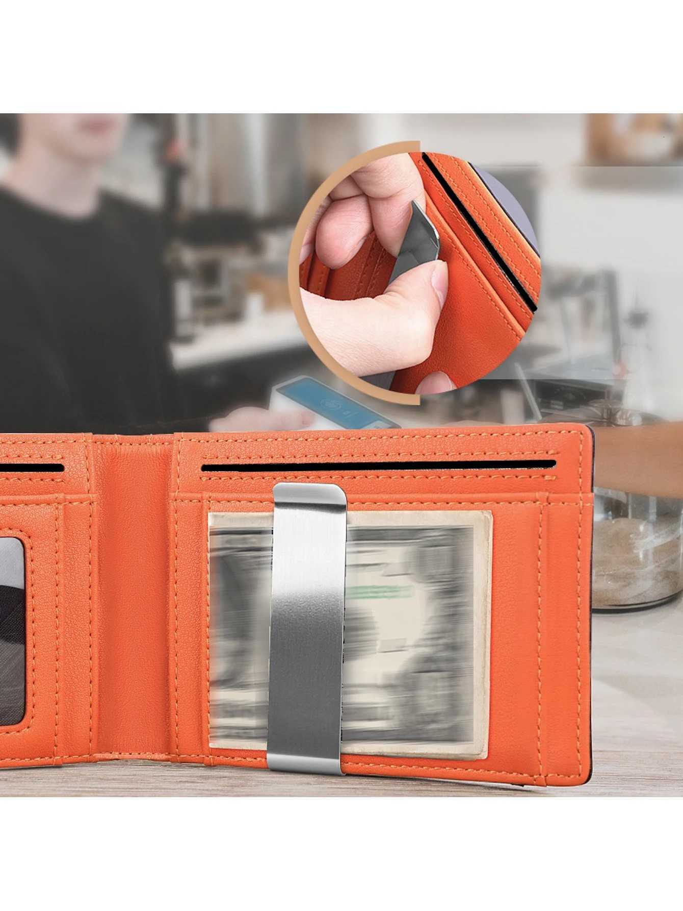 New Microfiber Simple Carbon Fiber Wallet Mens Credit Card Holder WalletW251017