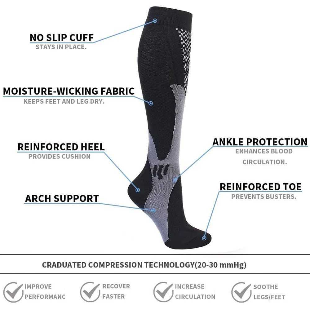 Mens Sports Compression Socks Varicose Veins Cycling Socks Nursing Running Compression Socks Nurse Outdoor Natural Hiking C251017