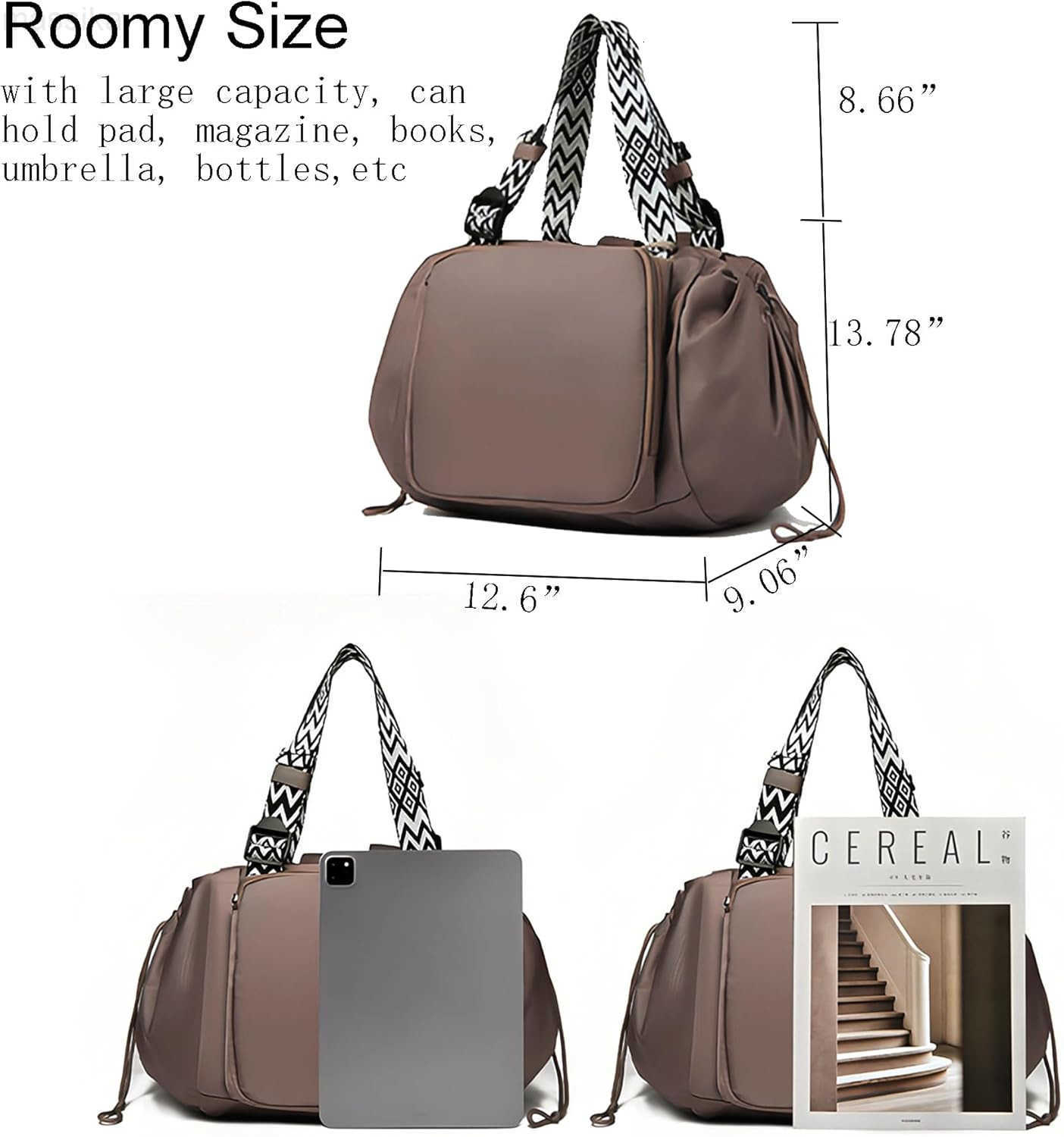 Tote Bag Large Capacity Versatile Nylon Lightweight Backpack with 15 Pockets for Car Travel M251017