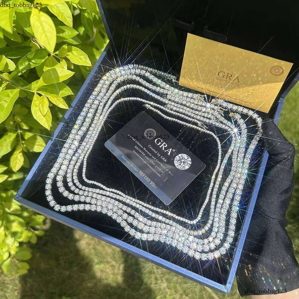 Drop Shipping GRA Certified Sterling Sier Diopside Necklace 2mm 3mm 4mm 5mm 6.5mm Chain VVS Tennis Bracelet