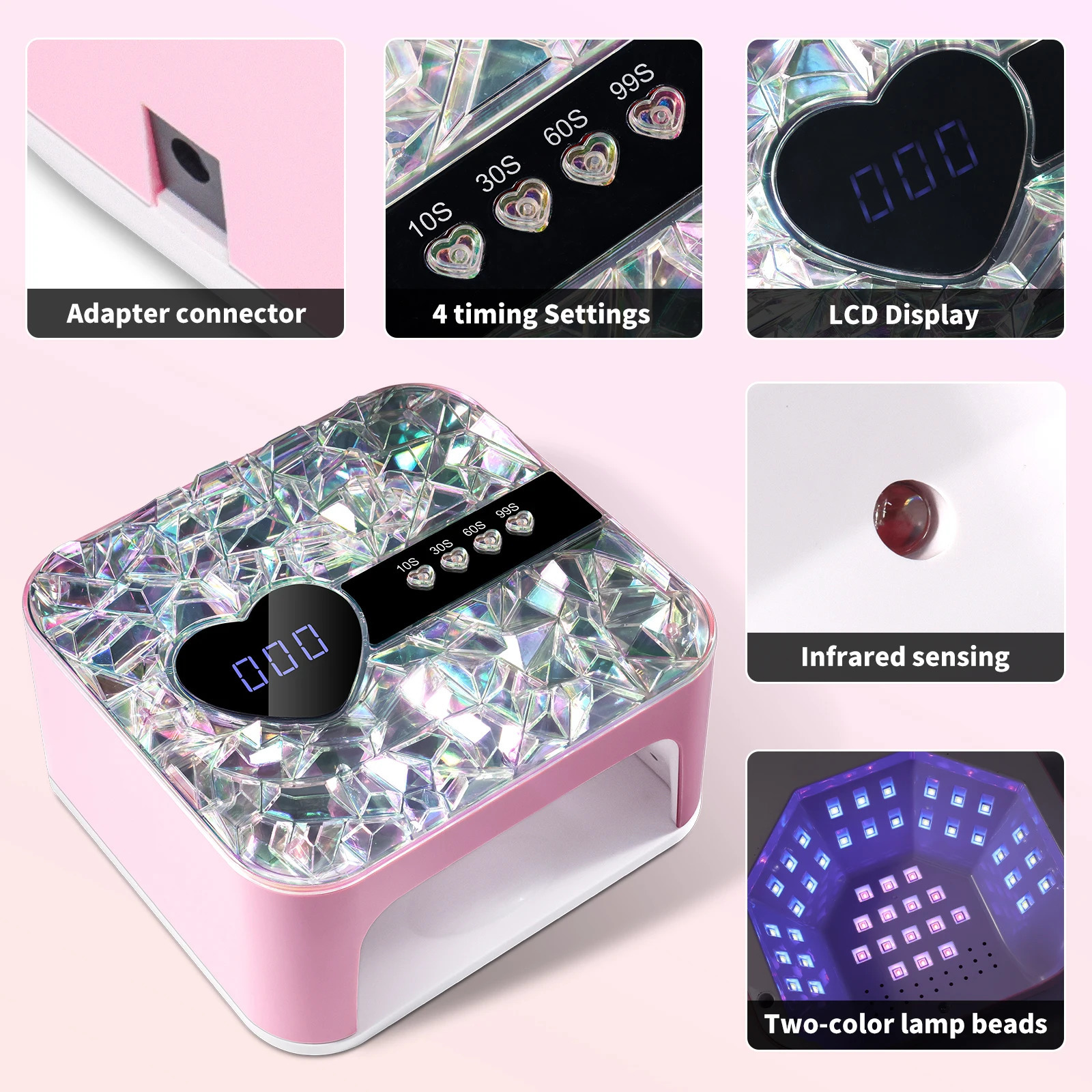 Professional UV LED Nail Lamp 45 LED Lamp Beads Nail Dryer with Timer Sensor Quick Cure All Gel Manicure Nail Light Tool 251014