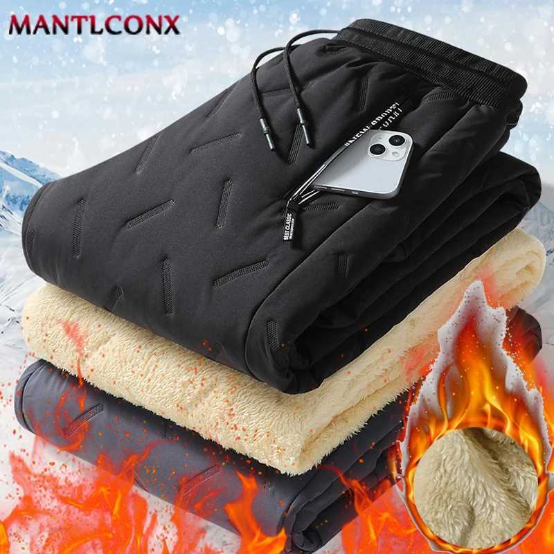 New Fleece Warm Winter Mens Pants Casual Thick Joggers Pants for Men Thermal Padded Trousers Black Sweatpants Men Waterproof H251017