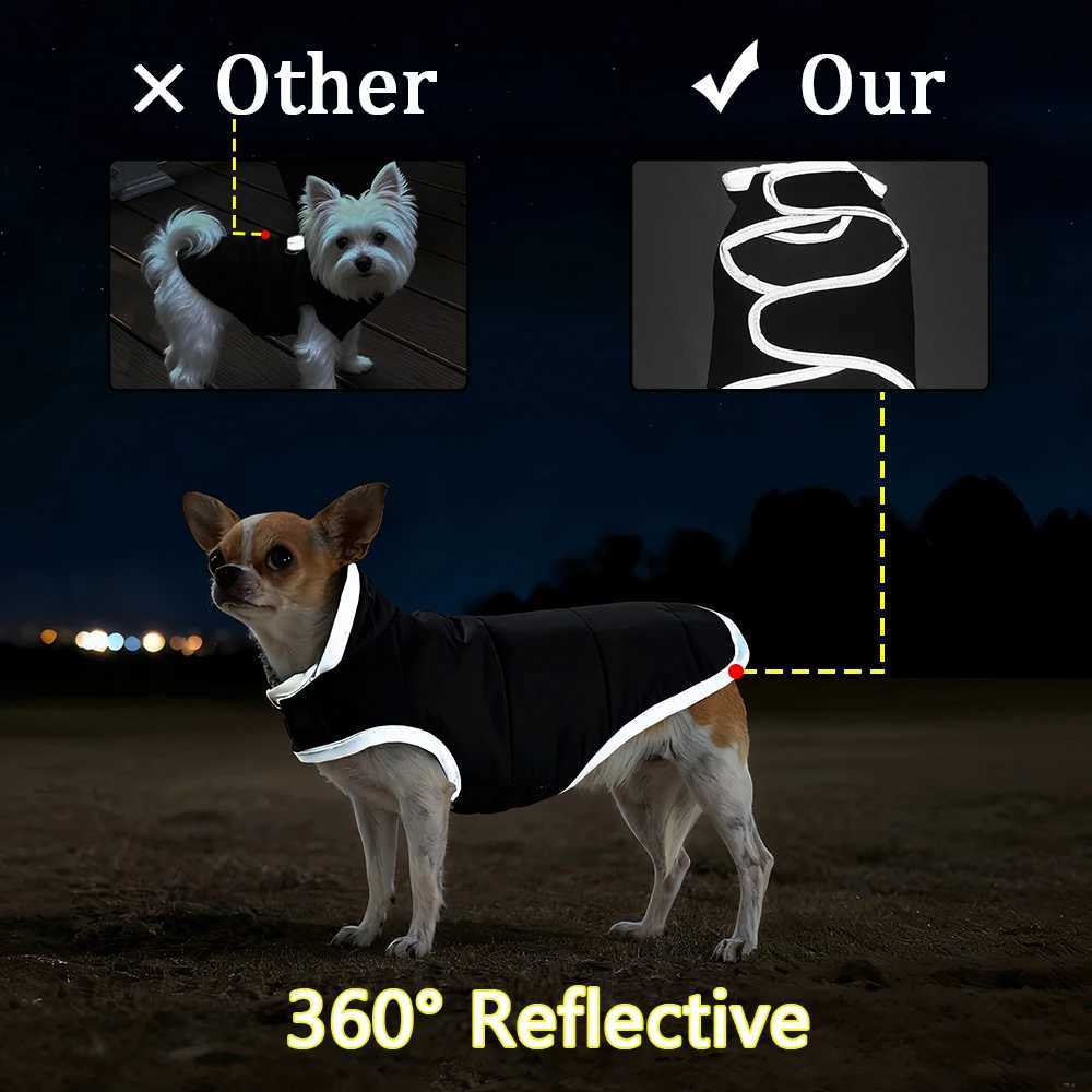 Reflective Pet Clothing Winter Reversible Fleece Dog Apparel For Small Medium Dogs Cats Waterproof Puppy Jacket Coat ChihuahuaW251017