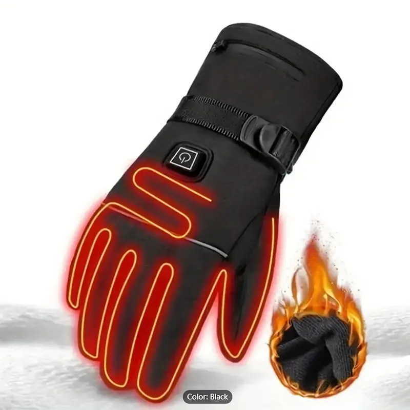 Electric Heated Gloves Warm Windproof Waterproof Motorcycle Riding Skiing Outdoor Thickened Thermal Gloves Touch Screen Charging H251017