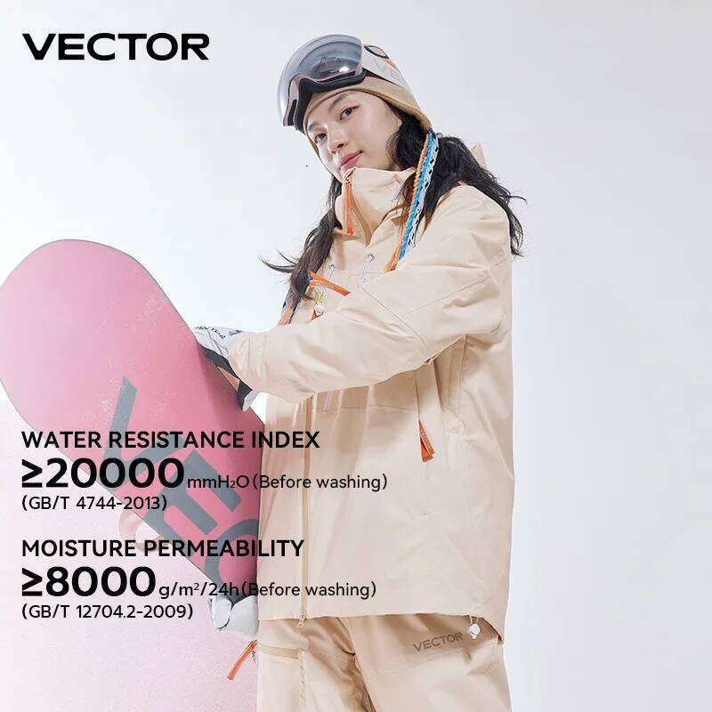 VECTOR Men Women Cotton Contrast Skiing Top Waterproof And Durable Warm Snowboard Ski Double Single Board Outdoors