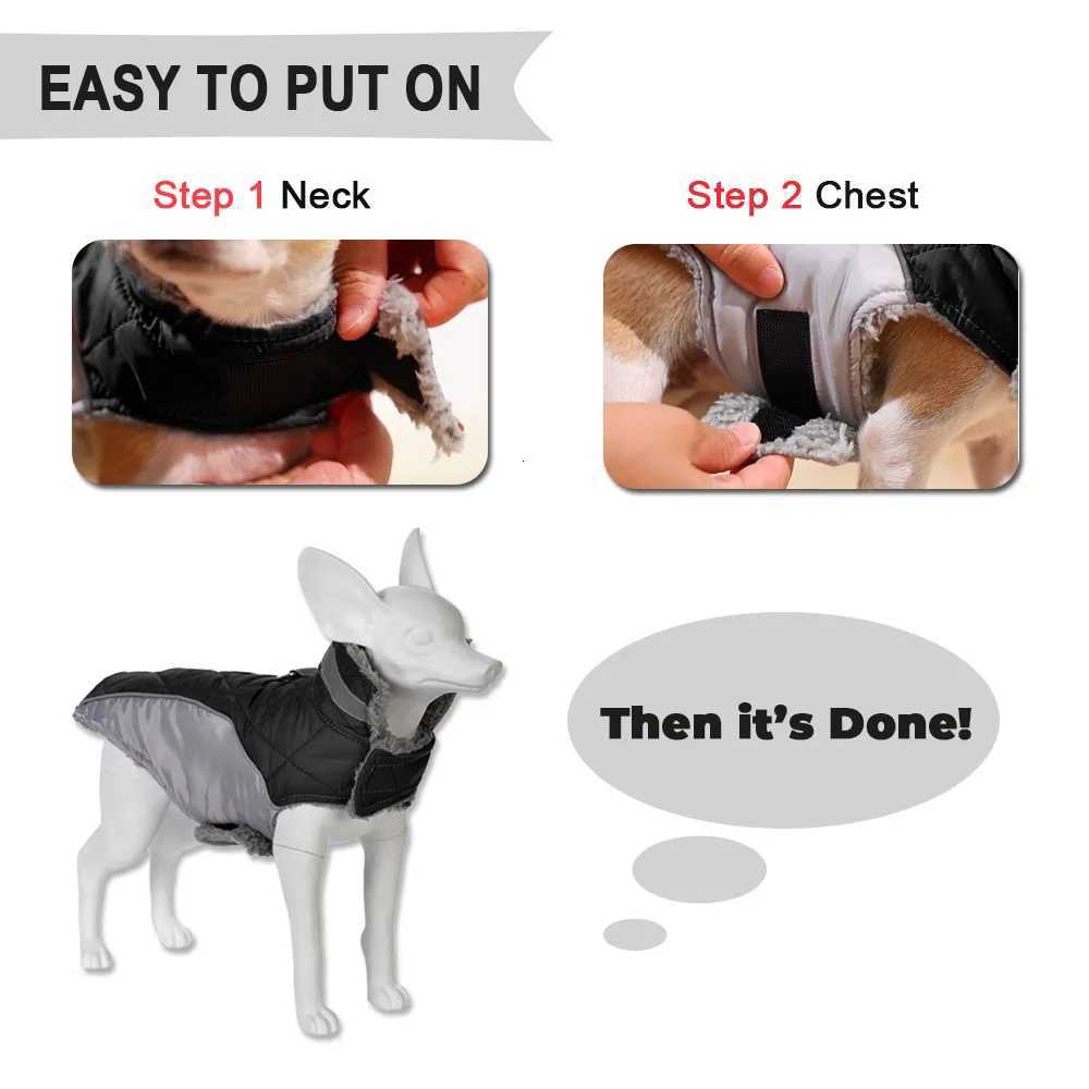 Winter Warm Dog Clothes High Collar Windproof Jacket For Small Large Dogs Cats Reflective Waterproof Pet Vest Coat Pug OverallsW251017