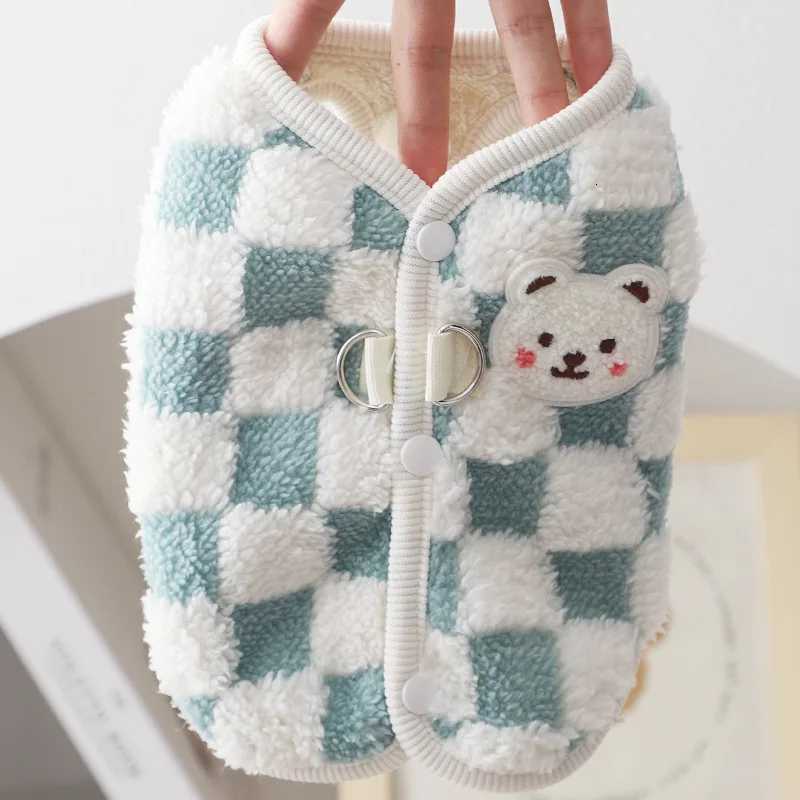 Winter Warm Pet Dog Coat Plaid Dog Clothes with Dring Plush Pet Jacket for Small Medium Dogs Chihuahua Yorkie CostumeW251017