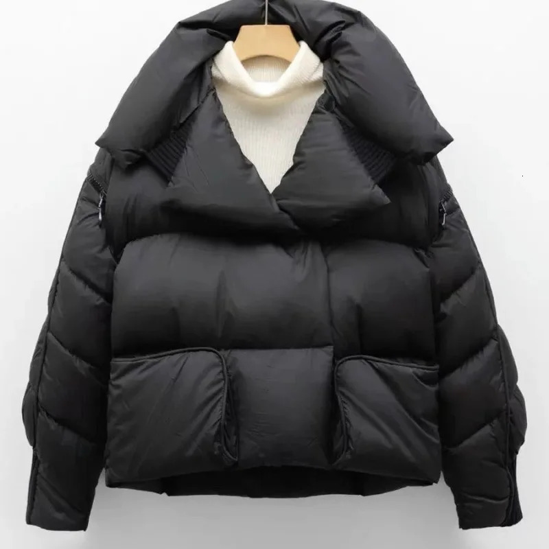Womens Autumn Winter Arrivals Puffer Jacket Down Jacket Short Length Thickened Highend White Duck Down Turndown Collar 251011