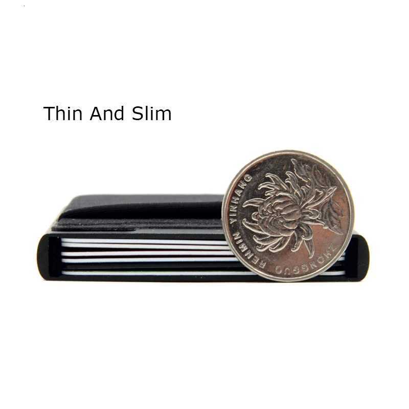 Thin Aluminum Credit Card Case Wallet With Elasticity Back Pouch Automatic Pop Up ID Credit Card Holder Slim RFID WalletW251017