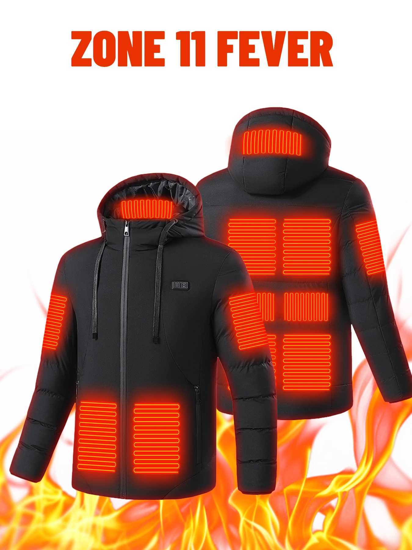 Heated Jacket Winter Heating Motorcycle Jacket USB Electric Heating Jackets Hooded Camping Warm Motorcycle Heated Clothe H251017
