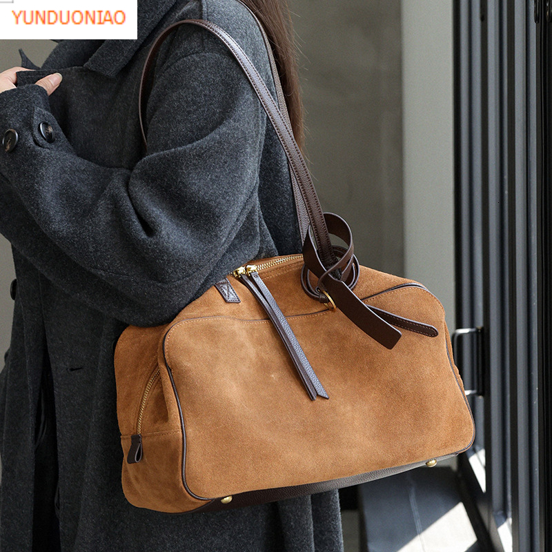 Autumn And Winter New Matte Textured Cowhide Designer Bag Luxury Handbag Genuine Leather New Commuting Women's Shoulder Armpit Bag