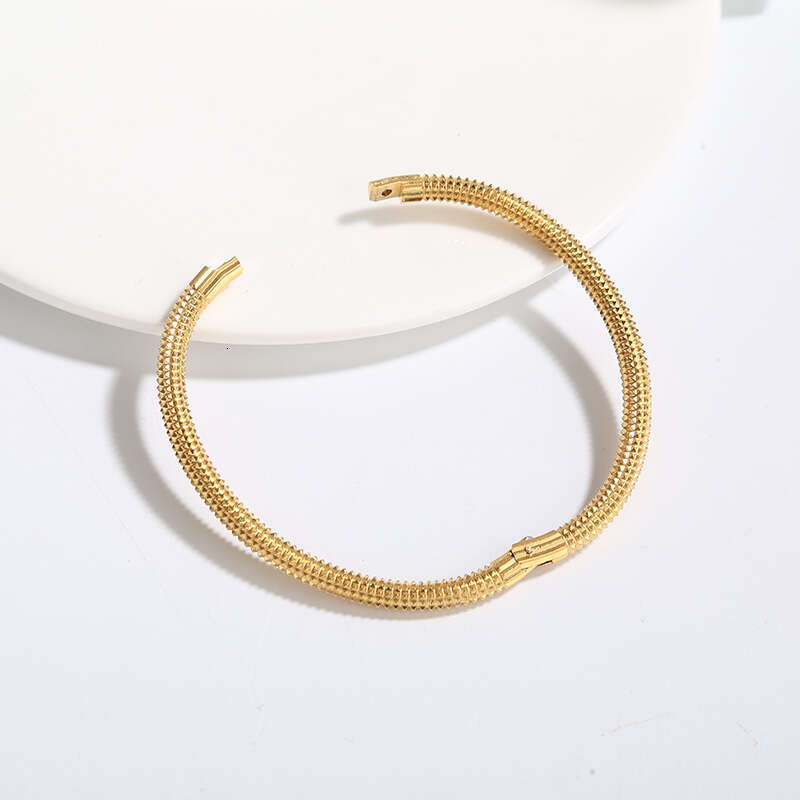 2025 New Fashion Simple Smooth Buckle Personality Titanium Steel Open Women's Bracelet Jewelry ddmypluto