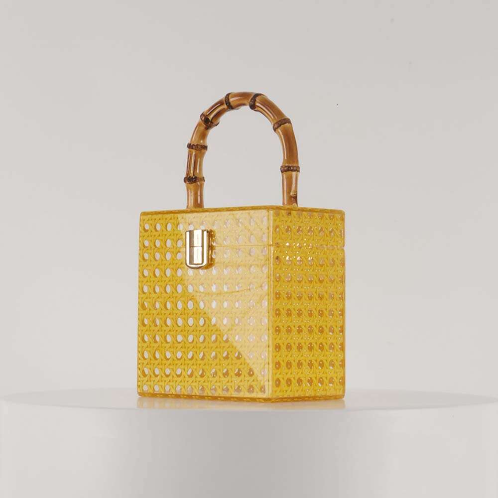 Hot Selling New Rattan Handbag Acrylic Evening Single Shoulder Crossbody Wedding Fashion Women S Bag High Quality
