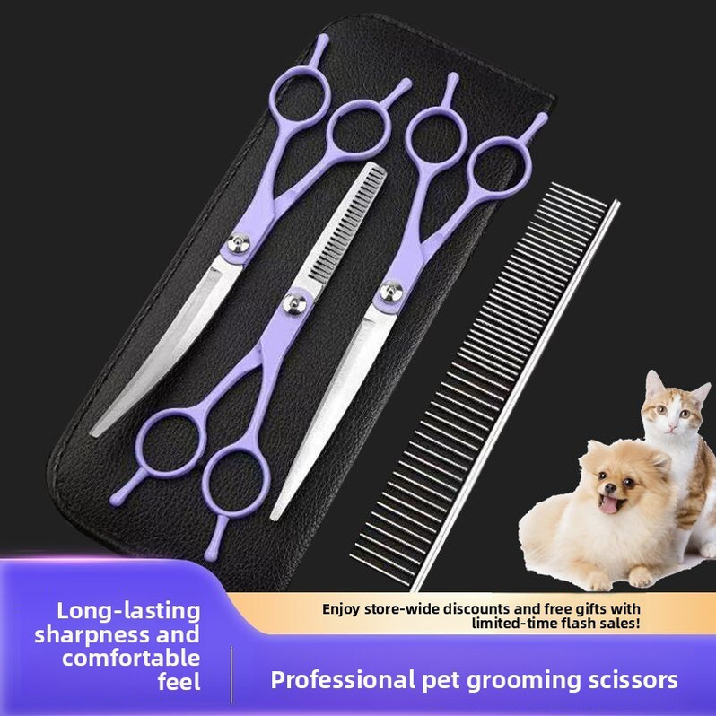 Pet Scissors Grooming Set for Trimming Dogs Teddy Poodle No Hair Stuck Shaving and Shearing Tool Wholesale