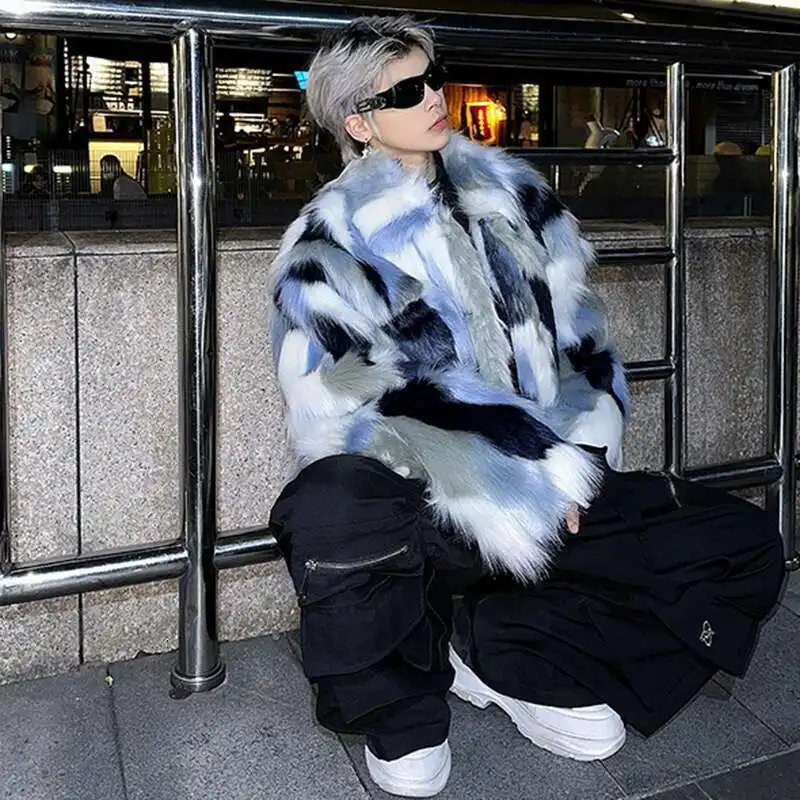 LUZHEN Fur Coat Stylish Color Contrast High End Autumn Winter Thick Warm Plush Original Winter Tops LZ7988 251014