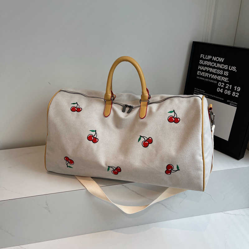 Canvas Travel Bag for Women, Extra Large Capacity Outdoor Business Trip Travel Luggage Bag, Ladies Handheld Sports Fitness Bag