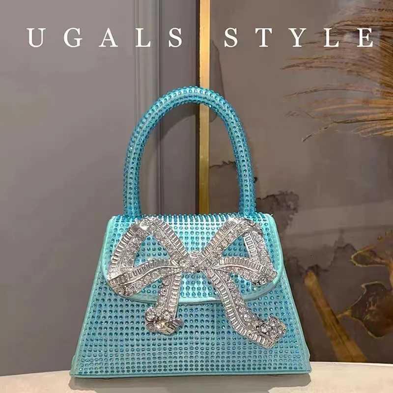 Luxury Metal Bow Knot Satin Women Handbag Glitter Shiny Diamonds Evening Bag Wedding Party Clutch Purse Shoulder Crossbody Bag Z251017