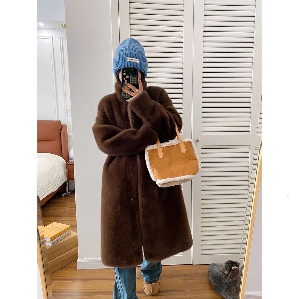 Melard European With Integrated Stand Collar, Long Mink Eco-Friendly Fur, Women's Winter Fur Coat