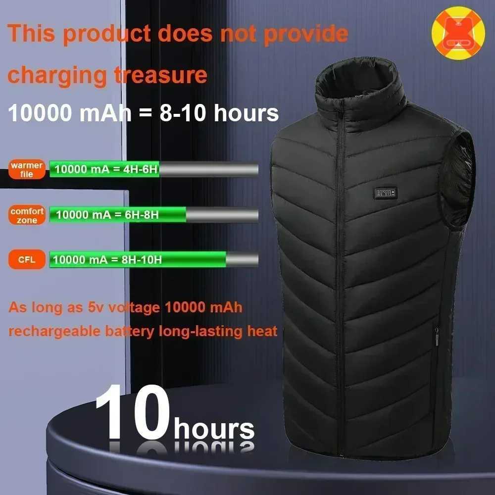 21 Zone Heating Vest Jacket Men USB Smart Switch Electric Heating Sleeveless Jacket Winter Warm Clothes Women Thick Padded Vest H251017
