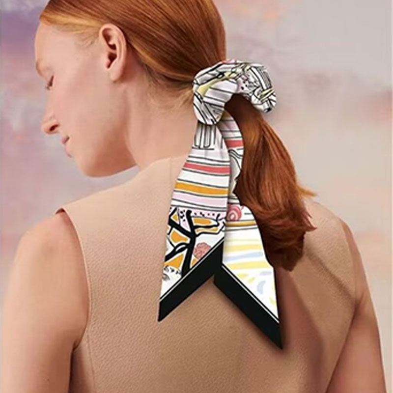 Chic Ribbon Scrunchie Soft Hair Scrunchie With Bow For Daily Use Party Commute Hair Decor