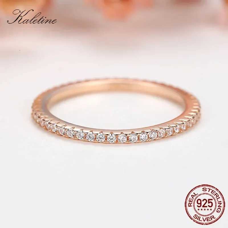 KALETINE Luck 925 Sterling Silver Rings For Women Classical Multicolor Mini CZ Women Wedding Rings Set for Couple Jewekry GiftW251017