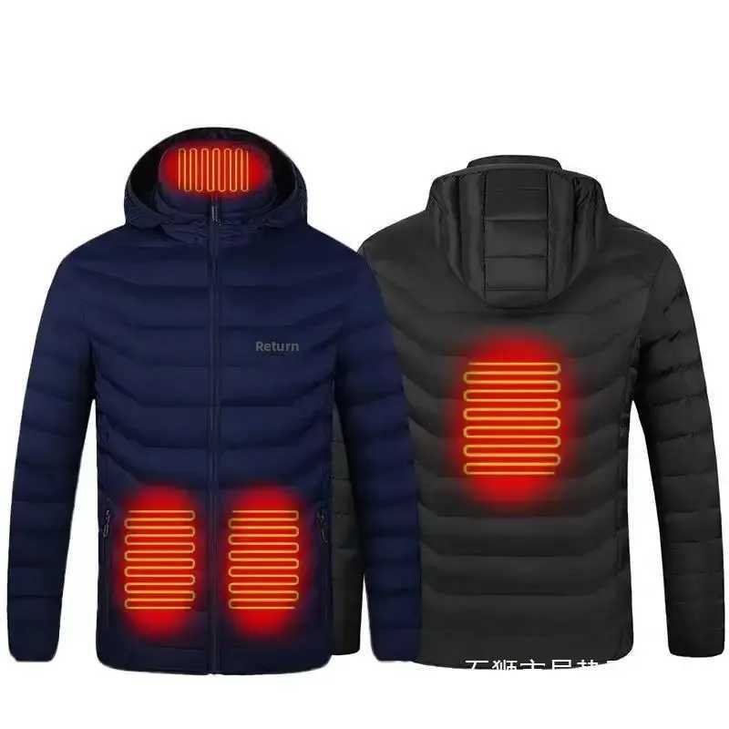 Smart Heating Jacket Winter Hooded Lightweight Mens Electric Thermal Constant Temperature Full Body Warm Cotton Coat H251017