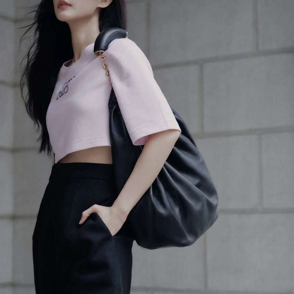 New High-Quality Luo Family Wrinkled Soft Sheepskin Handbag Chain Underarm Tote Crossbody Shoulder Bag