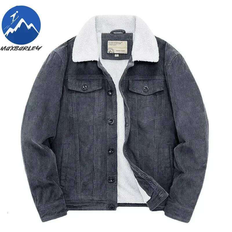 Male Down Cotton Jackets Padded Warm Loose Parka Coat Corduroy Short Man Solid Fur Collar Windbreaker Winter Men Fleece Jacket