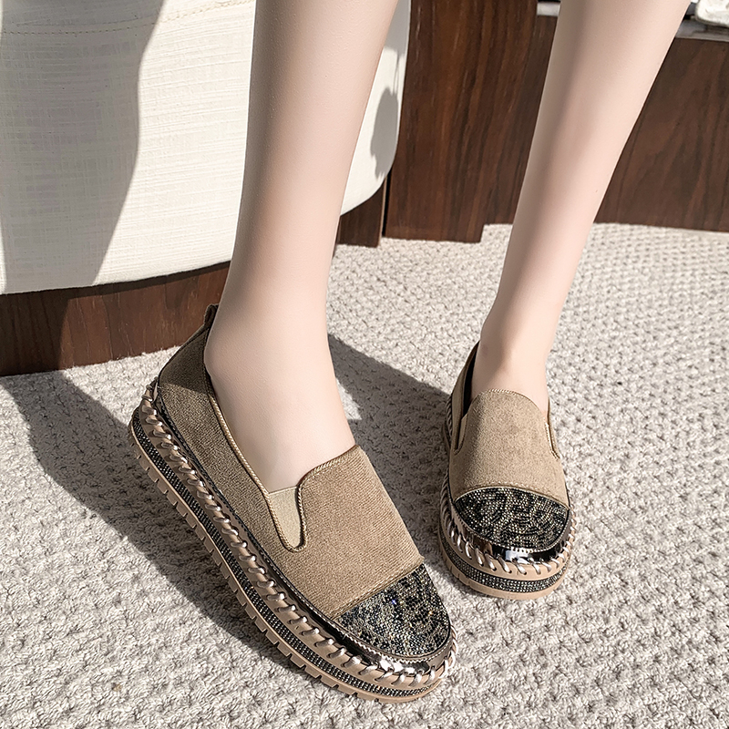 Luxury Diamond Designer Women's Casual Shoes Fashion Versatile Loafers Casual Thin Bottom Rhinestone Round Toe Flats Anti slip walking shoes Zapa