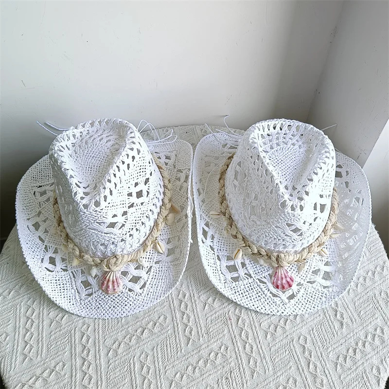 Shell Malan cowboy hat retro straw hat men and women jazz cowboy hat straw sun hat summer hat wide brim hat sombrero 251015