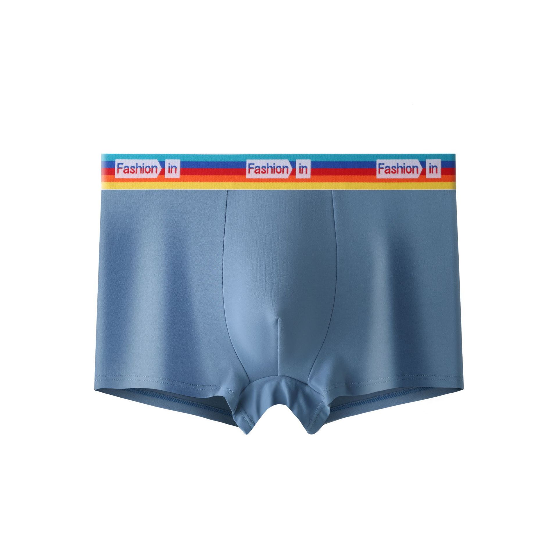 5 Pcs Pure Cotton Antibacterial Crotch Breathable Comfortable Combed Cotton Mid-Waist Solid Color Men's Boxer Briefs