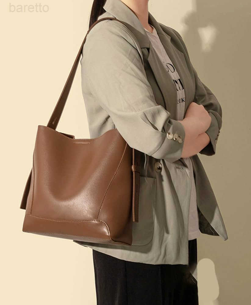 Womens Trendy Tote Bag Vegan Leather Shoulder Crossbody Purse Large Bucket Handbag Soft Top Handle Satchel Z251017