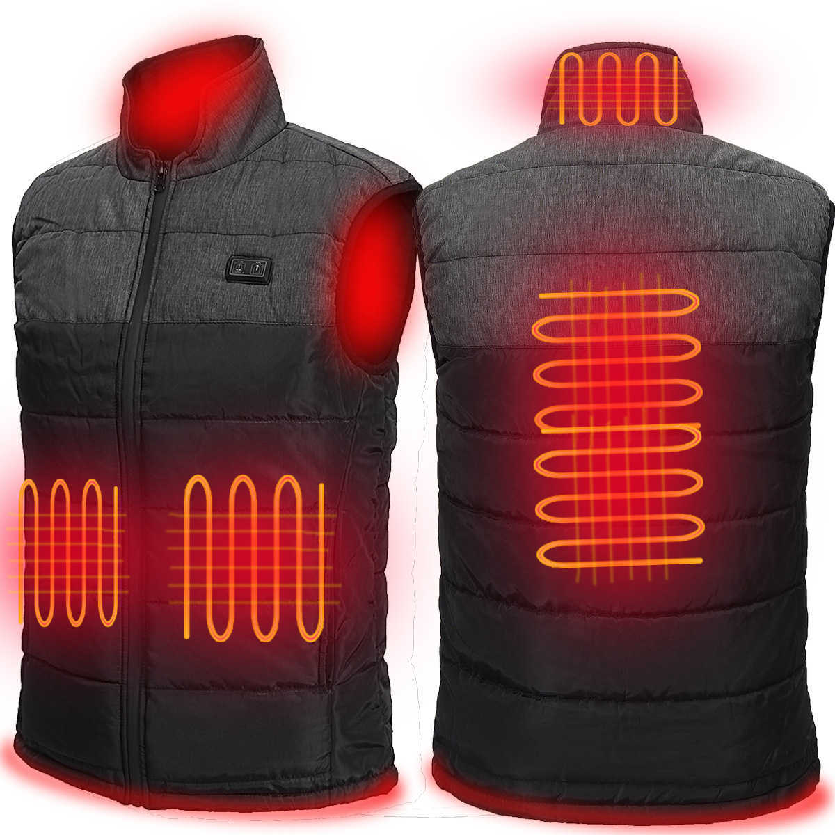 Heated Vest Winter New Mens Casual Vest Charging Heating Usb Interface Intelligent Constant Temperature Heating Vest H251017 52RD