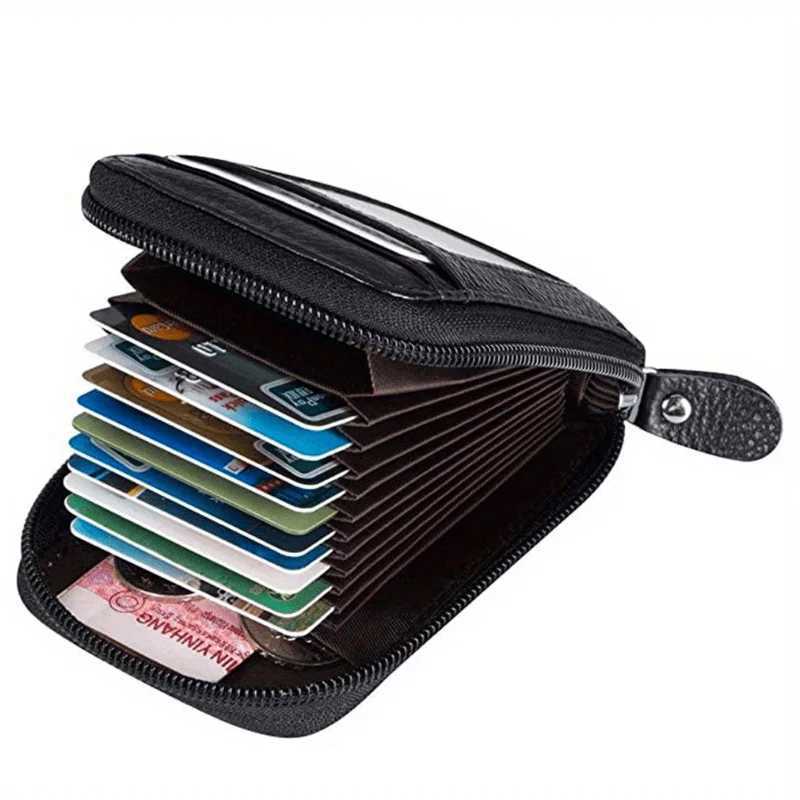 1Pc Leather Card Case with Zippered Coin Compartment Long Lasting and Durable Portable Perfect for Daily CommutingW251017