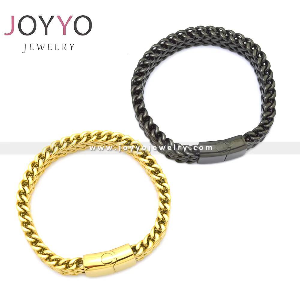 Wholesale Hot Sale High Quality Stainless Steel Fashion Fine Jewelry Franco Chain Magnetic Buckle Bracelets for Men