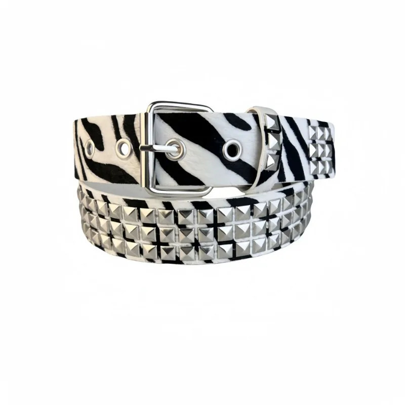 Mens and Womens Belts Square Beaded Rivets Punk Style Hip Hop Air Eye Belts Fashion Accessories Camo 251010