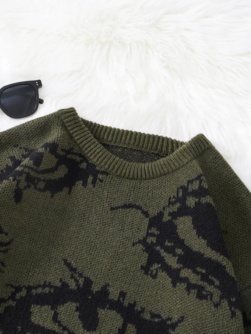 Women's Sweaters Autumn And Winter Abstract Eye Jacquard Pattern Pullover Sweater Casual Round Neck Knitted Men's