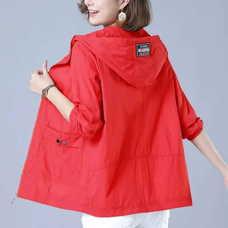 Womens Jacket 2025 Summer Thin Coat Casual Windbreaker Female Sun Protection Jacket Basic Zipper Coat Tops 251013