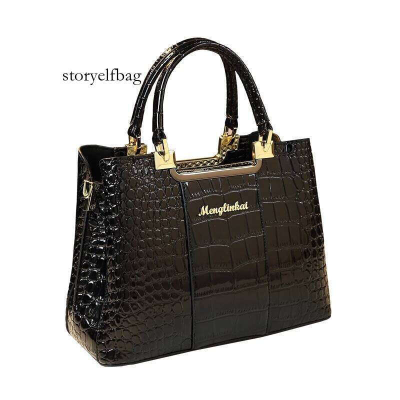 Genuine Leather Women Handbag 2023 New Fashion Brand Crocodile Pattern Lady Portable Tote Bag Shoulder Crossbody Bags For Female