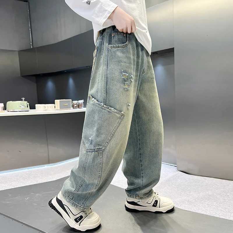 2025 Spring and Autumn Straight Jeans Side Pockets Versatile Loose High Quality Fashion Street StyleT251017