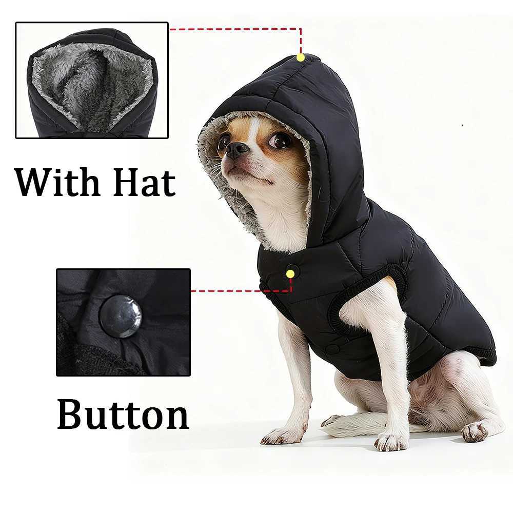 Hooded Pet Jacket Coat Winter Thicken Fleece Puppy Clothing Waterproof Outfits with Dring For Small Medium Dogs Cats ChihuahuaW251017