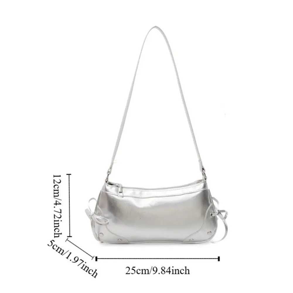 Cute Solid Color Shoder Bag Designer Bow Tie Armpit Bag PU Leather Y2K Wen Handbag Ladies1 D251017