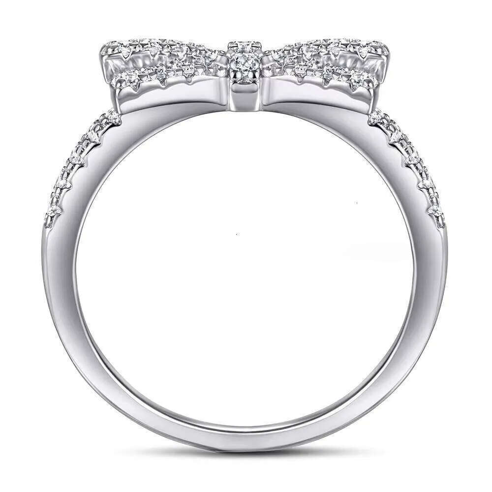 Custom Butterfly Shape Ring Moissanite or Zircon Gold Plated Jewelry Sterling for Woman Rings Sier