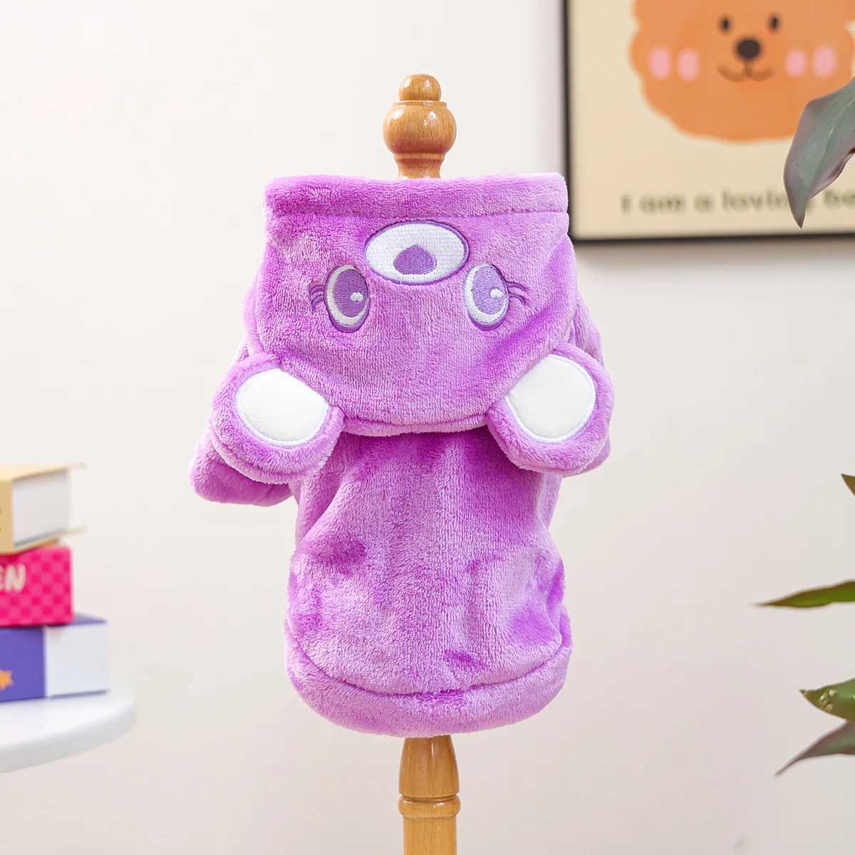 Dog Clothes Autumn and Winter Cute Twolegged Transformation Pet Sweater Purple Small Dog Happy Dog ThingW251017