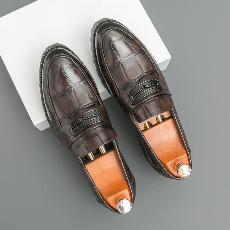 6222-Tassel thick soled leather shoes, business formal casual shoes, hairstylists, men's shoes, plus size trend
