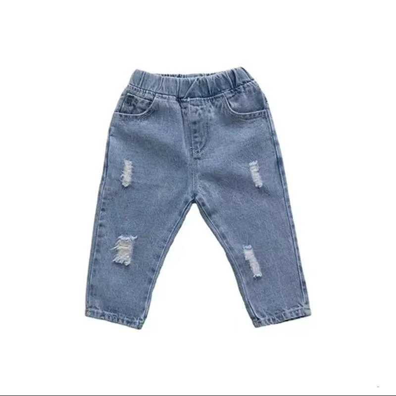 Babys Loose Allmatch Jeans High Waist Trousers Spring Autumn Childrens Ripped Jeans Boys Casual Fashionable Denim PantT251017
